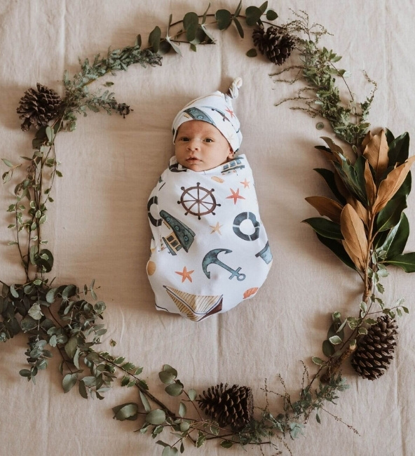 Swaddle & Beanie Set