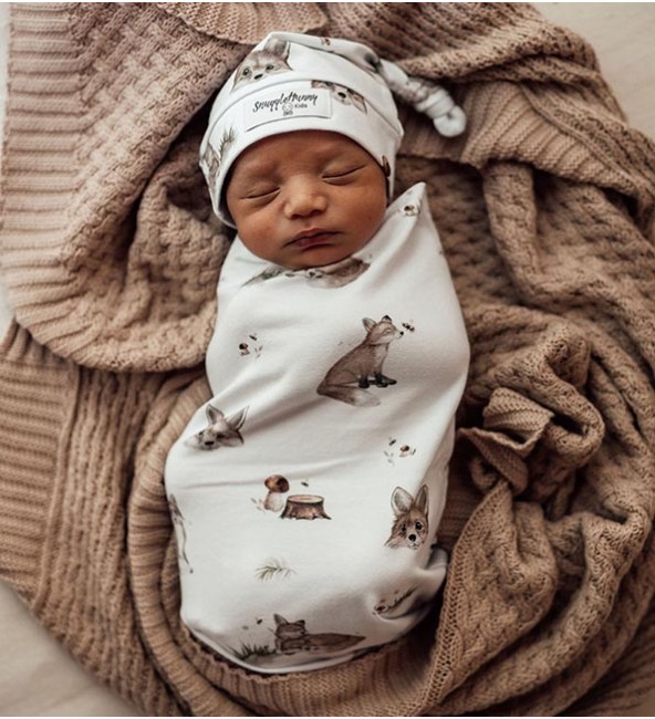 Swaddle & Beanie Set