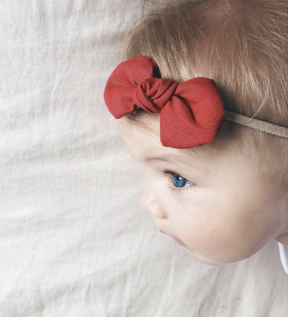Red Fabric Bow Headband