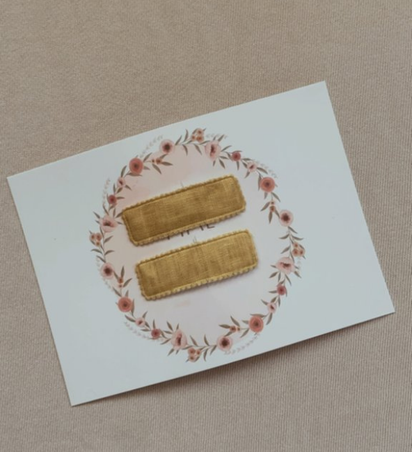 Yellow Mustard Linen Clip Set