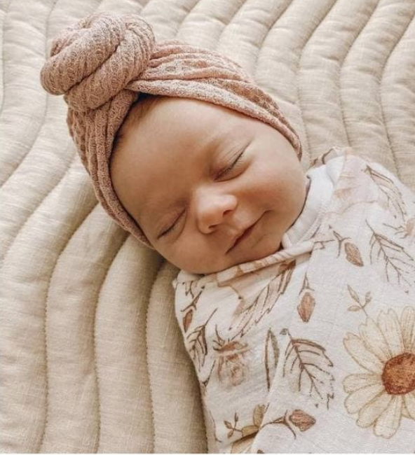 Dusty Pink Waffle Knot Turban
