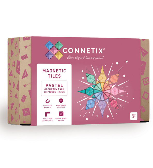 Connetix Tiles | 40 Piece Pastel Geometry Set