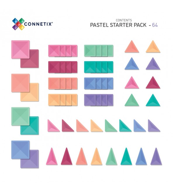 Connetix Tiles | 64 Piece Pastel Set