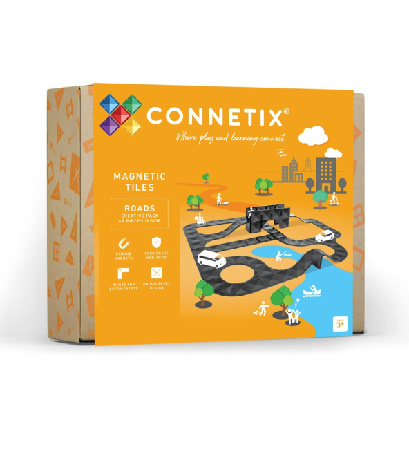 Connetix Tiles | 48 Piece Creative Roads Pack