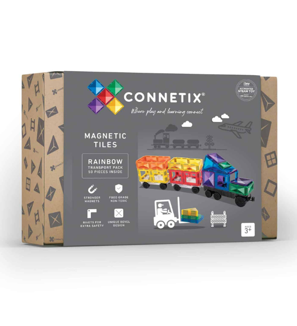 Connetix Tiles | Rainbow Transport Pack 50 pc